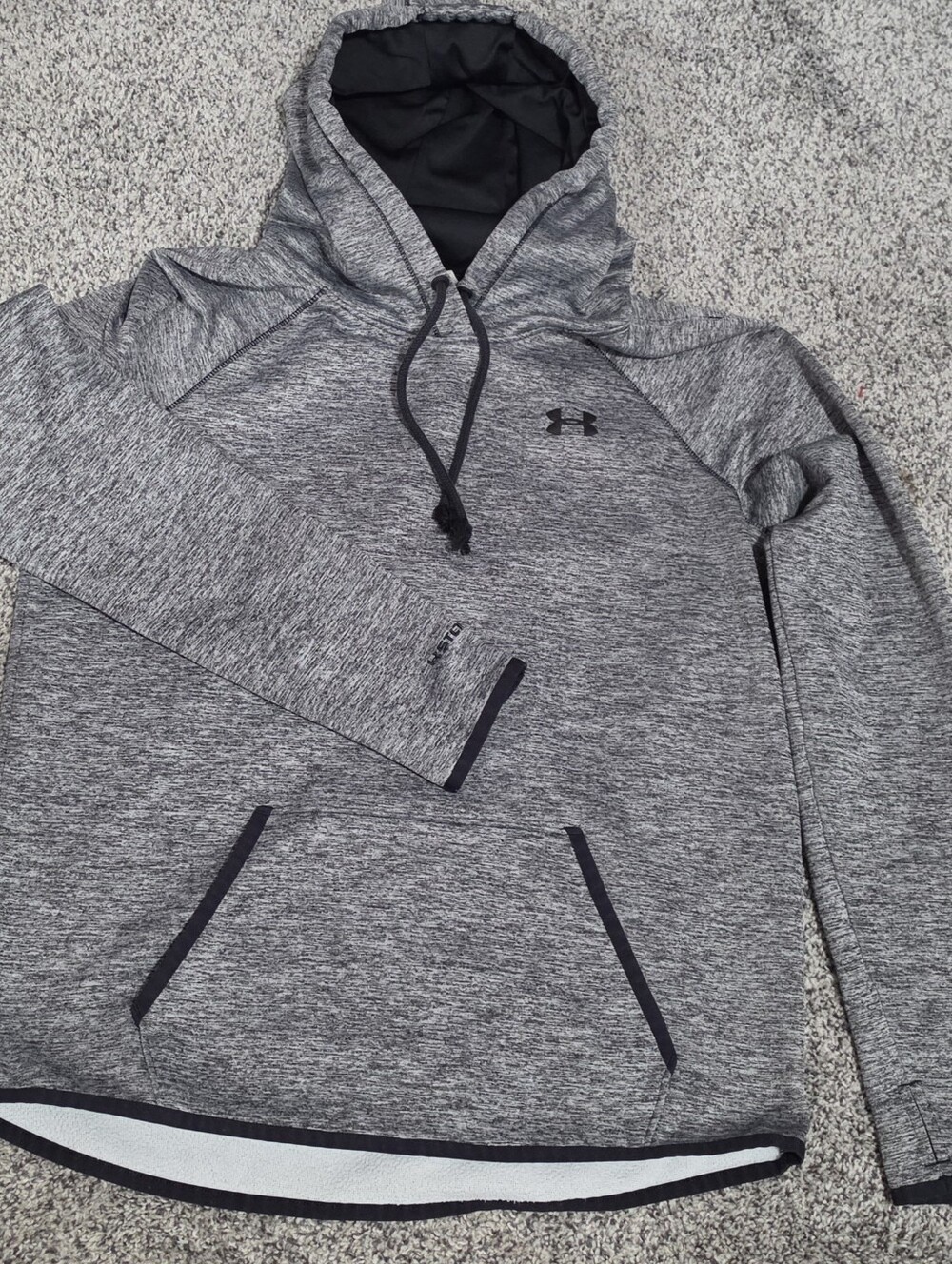 Under Armour ColdGear Loose Twist Hoodie Jacket Gray & Black Size Medium